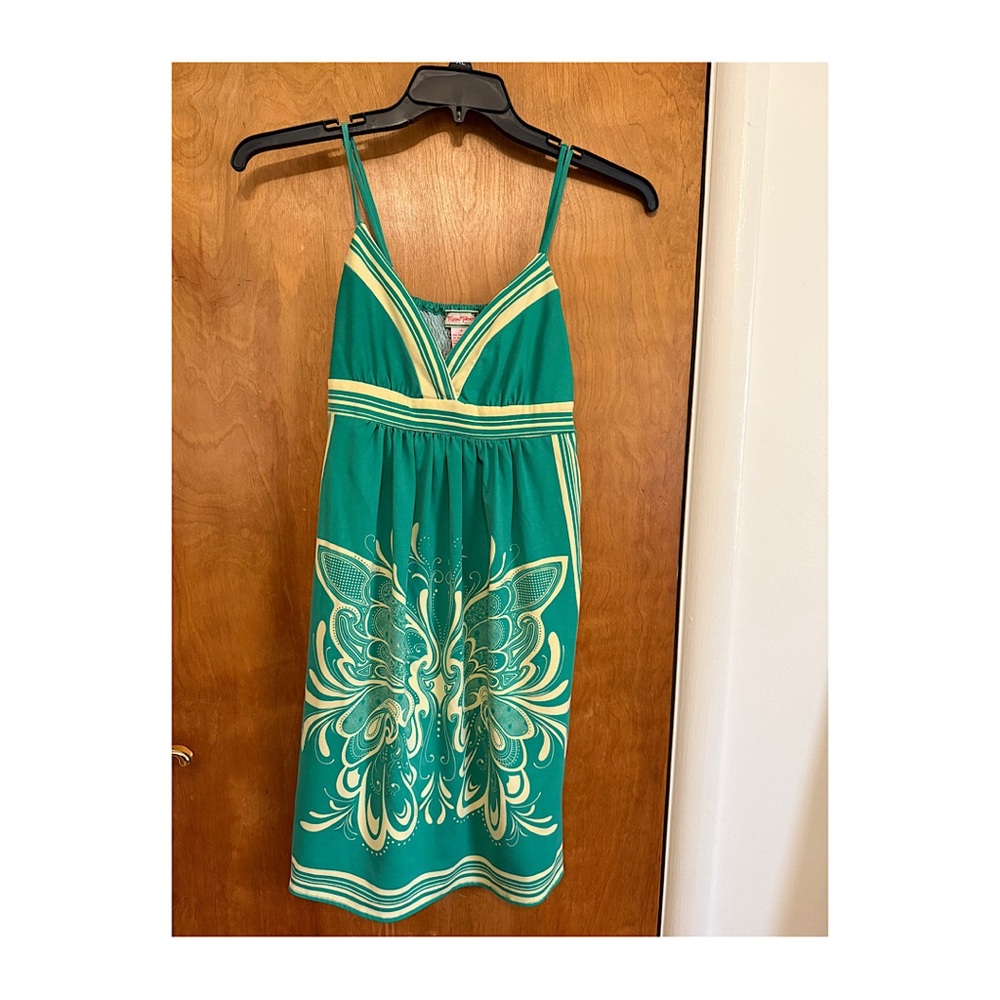 Flying Tomato Green and White Spaghetti Strap Sundress